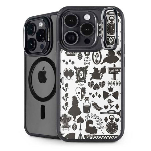 Disney Alice in Wonderland (animated) Silhouette Pattern iPhone 14 Pro Kickstand Case